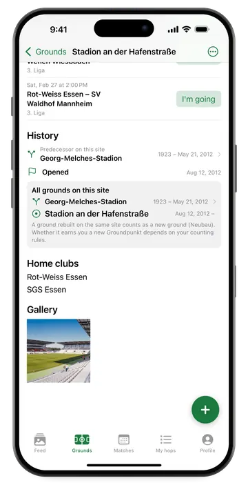 History of a ground: predecessor on the same site and events